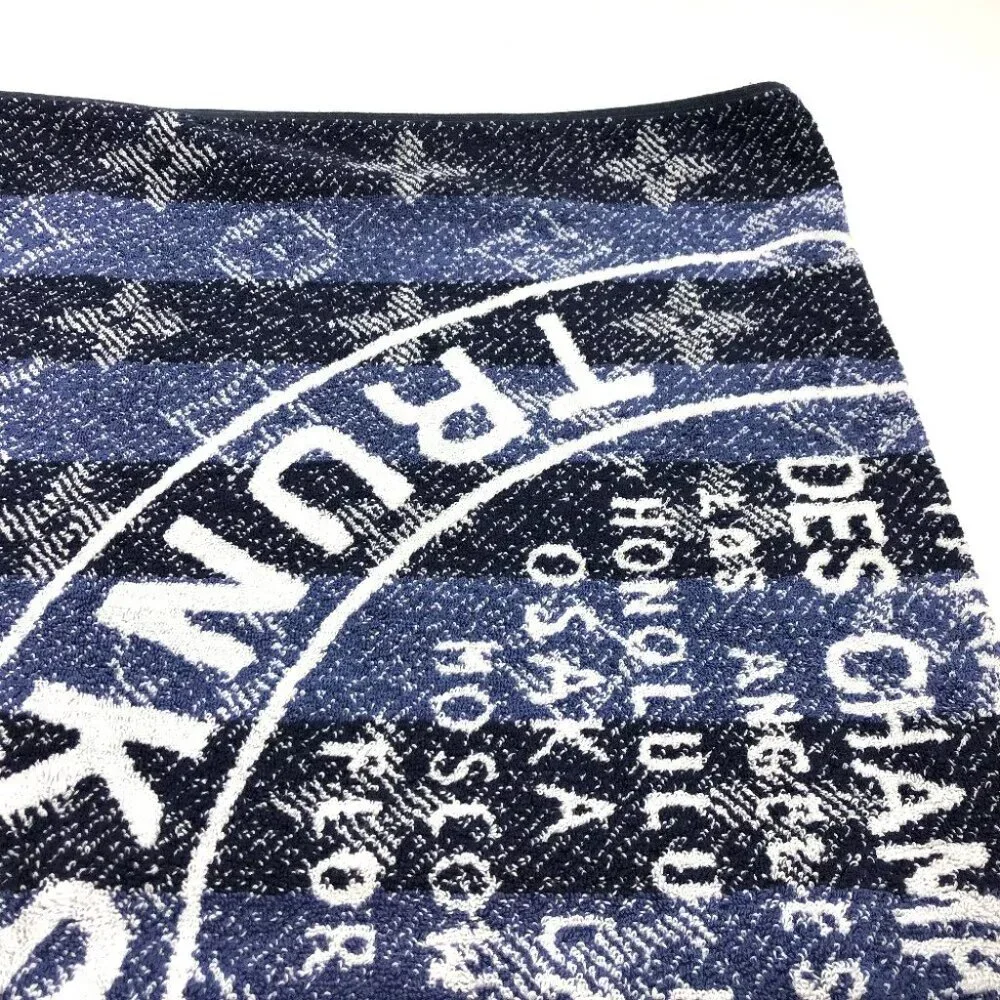 LOUIS VUITTON Monogram TRUNKS＆BAGS Beach towel bath towel towel cotton blue